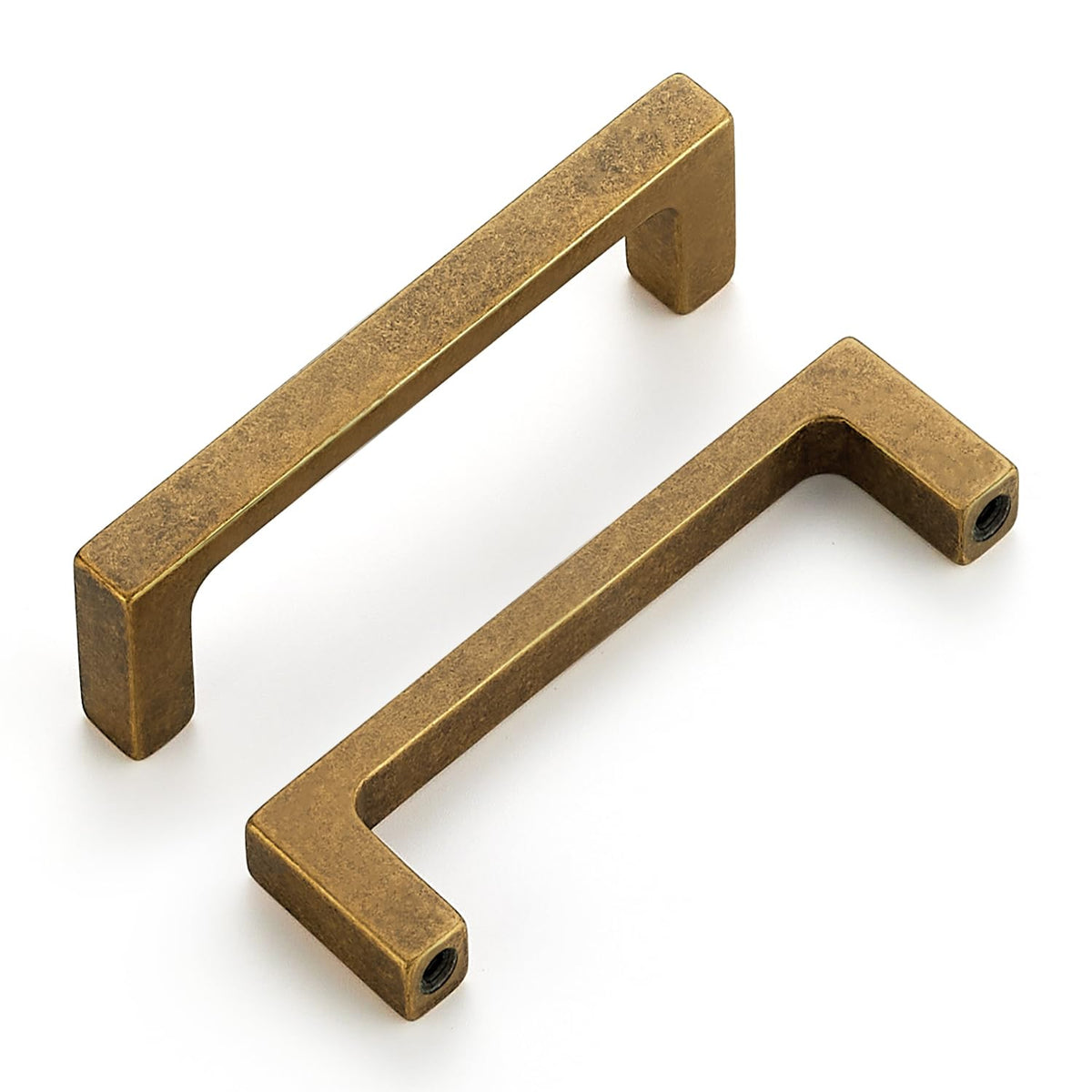 Antique Brass Kitchen Cabinet Solid Handles,3-1/2 Inch,10 Pack