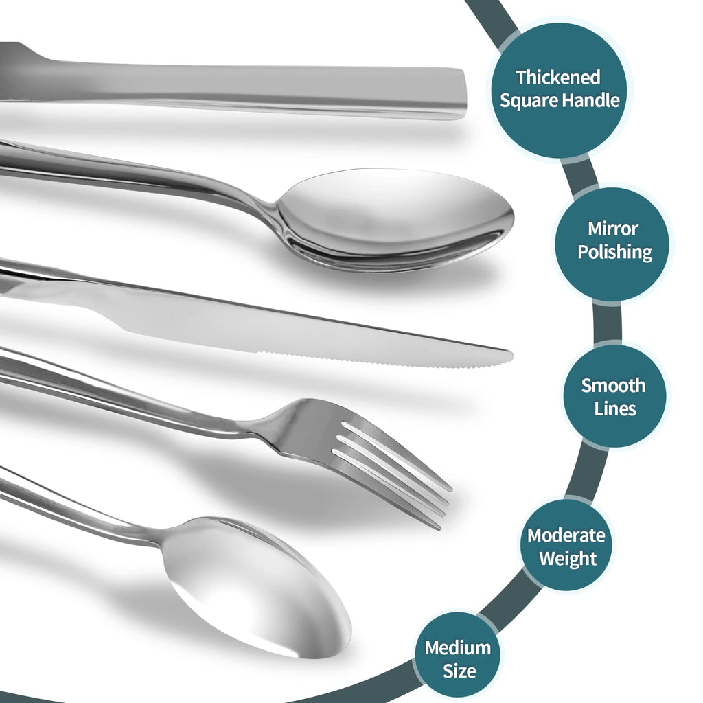 Silverware Set for 8, 40 Pieces Flatware Cutlery Set Stainless Steel