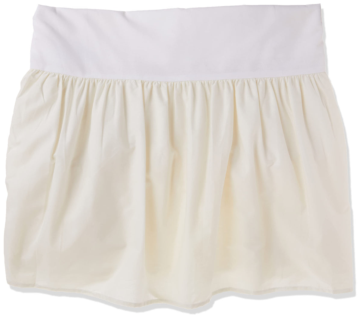 100% Natural Cotton Percale Ruffled Crib Skirt, Cream, 52"L x 28"W + 13.5"