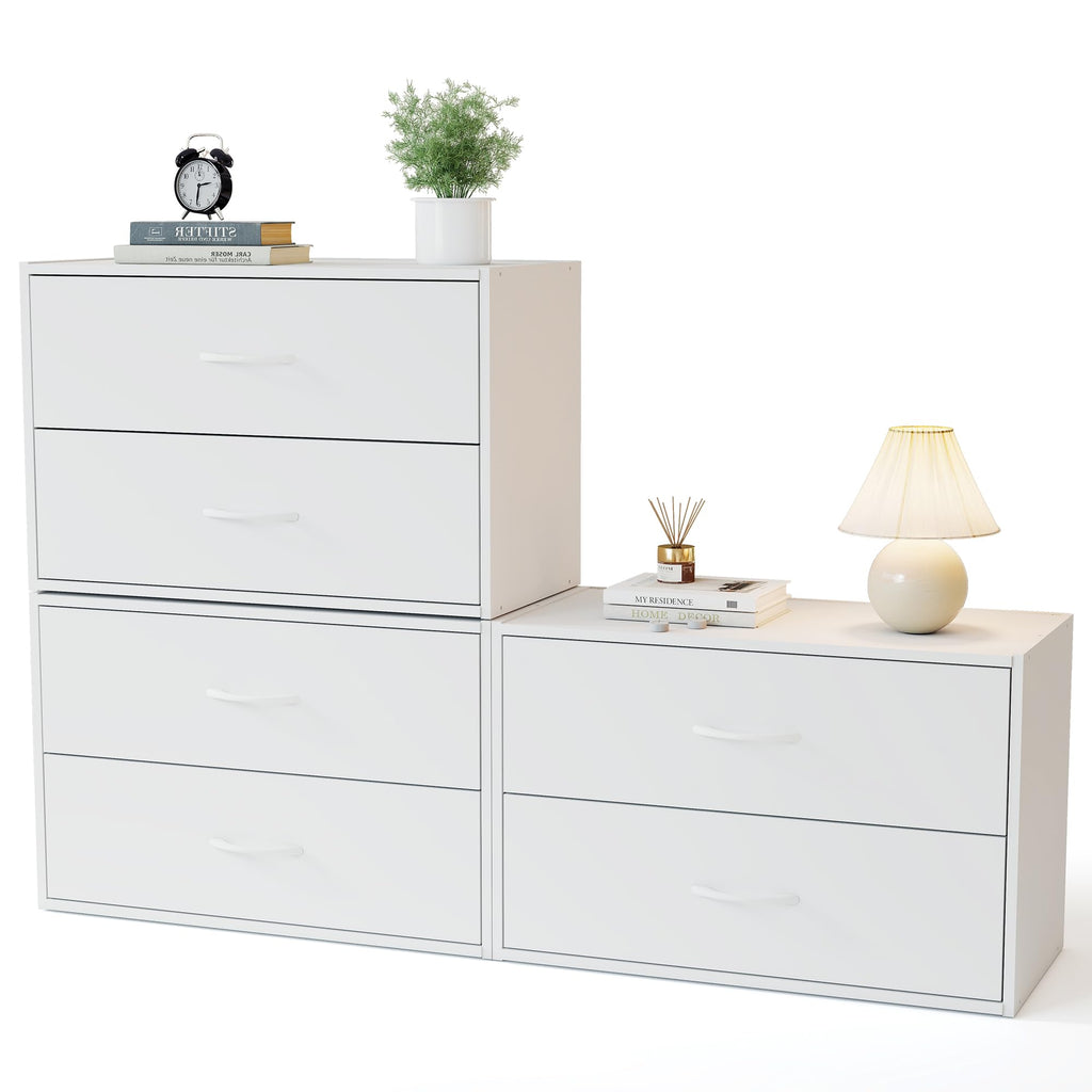 2 Wood Drawers Closet Dresser Storage Organizer Stackable 3 Packs