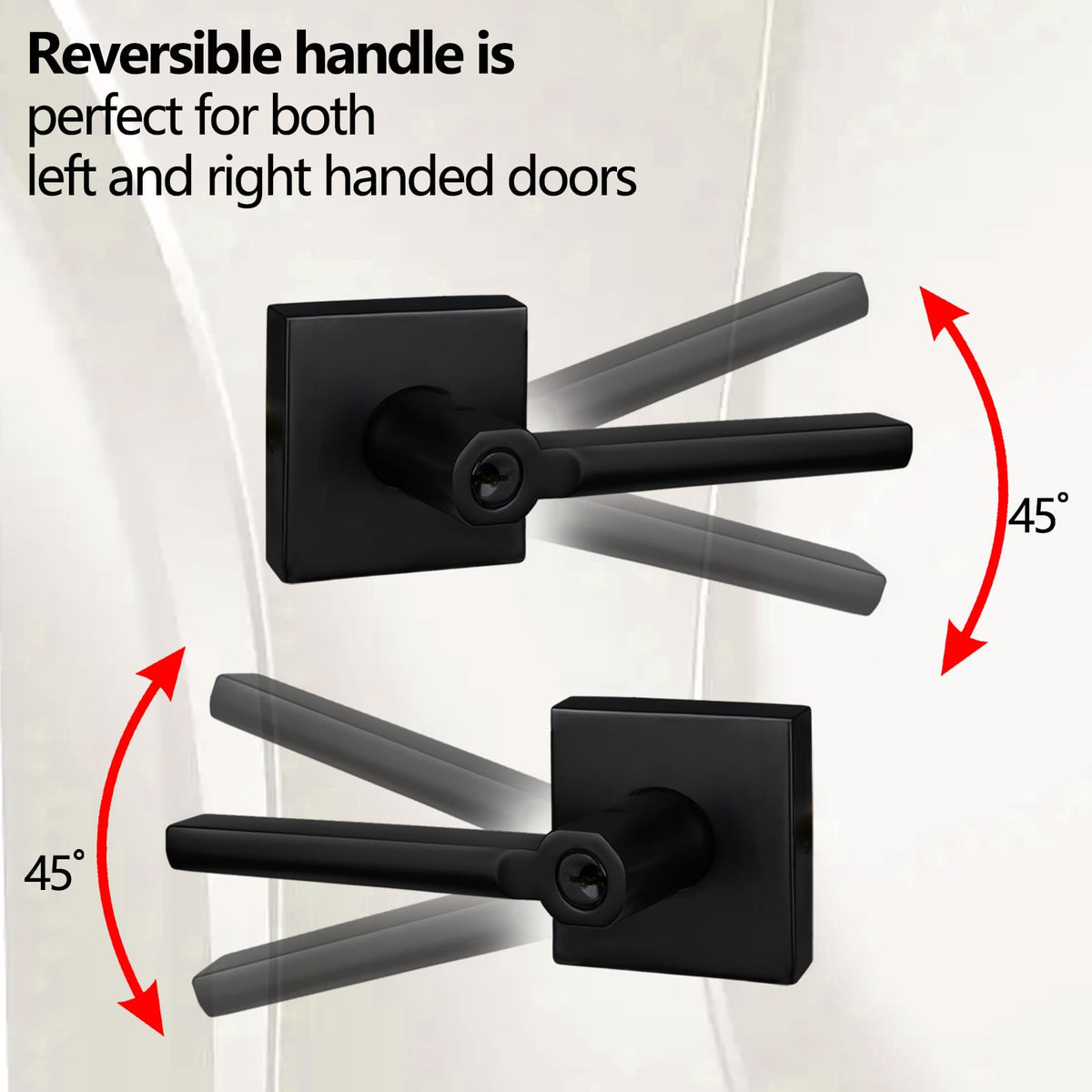 Keyed Entry Lever Lock in Matte Black for Exterior Door HD1601-DB-ET-1P