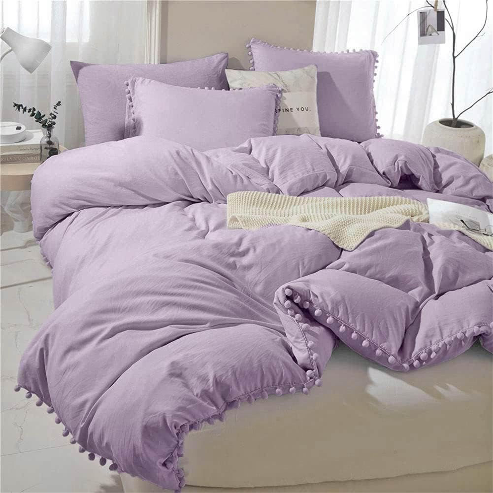 Lavender Boho Duvet Cover Set Full Size, 3 Piece, 80x90 Inch