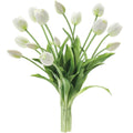 15 Pcs Ivory Artificial Tulips, Real Touch Latex Faux Bouquet with Buds, Lifelike Floral Stems, Fake Flowers for