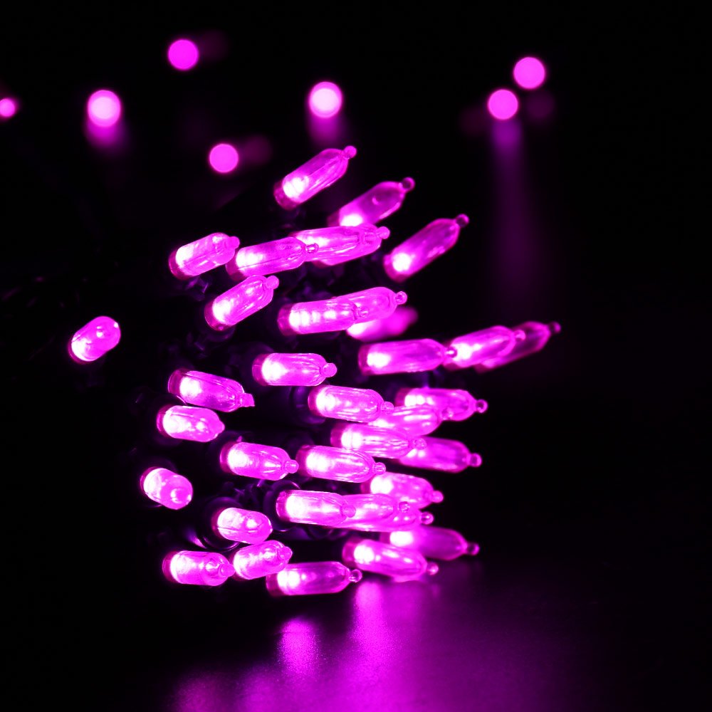 Pink Christmas String Lights Connectable, 33 ft 100 LED Tree Light