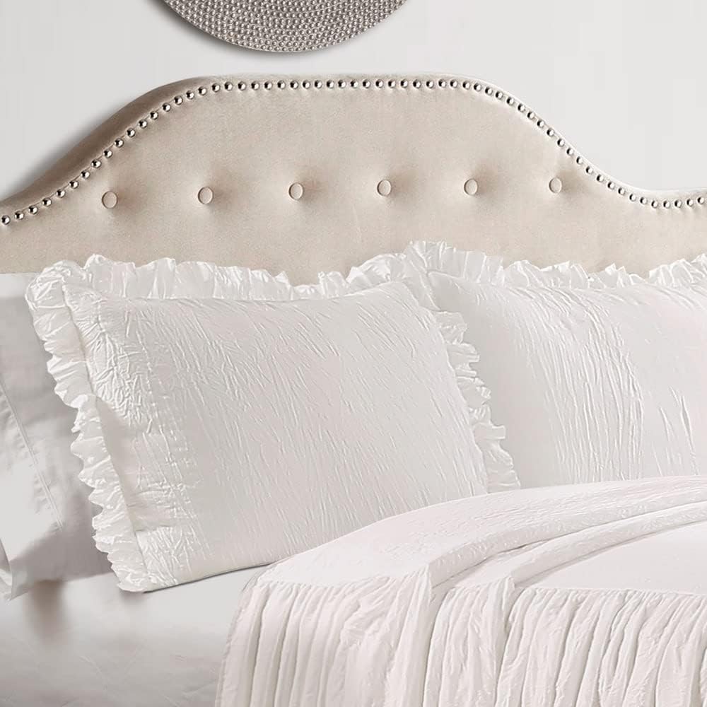 Ruffle Skirt Bedspread Set - 2/3-Piece Luxurious Farmhouse Bedding - Elegant Ruffle Detail - Timeless Style - Soft
