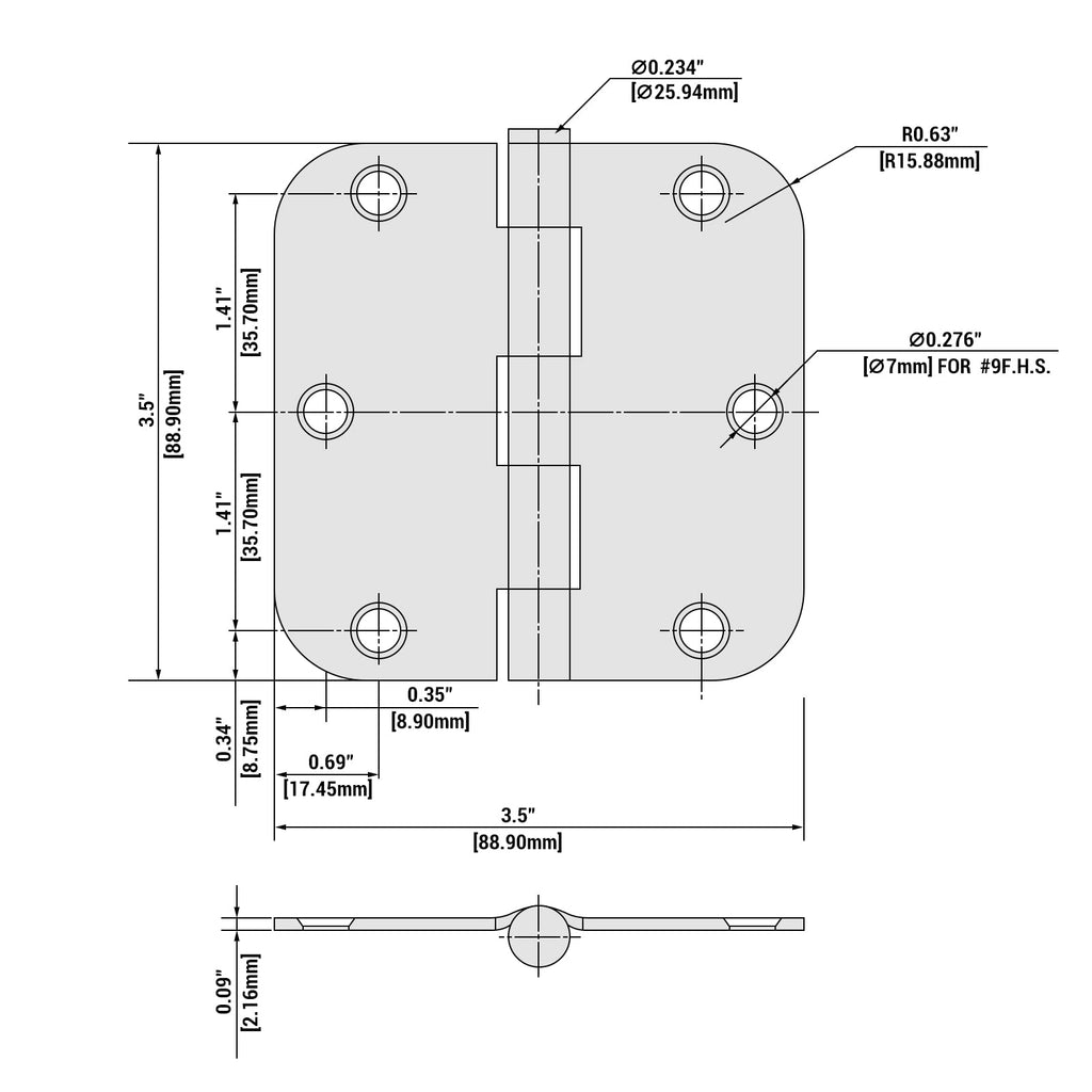 48 Pack Oil Rubbed Bronze Door Hinges 3.5 Inch Brushed Bronze Interior Door Hinges with 5/8" Radius Corner Removable