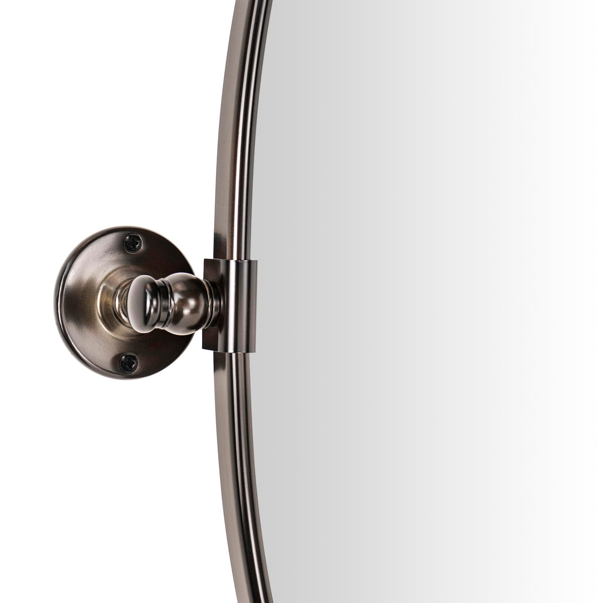 Farmhouse Oil Rubbed Bronze Oval Metal Pivot Bathroom Vanity Mirror Tilting Beveled Vanity Mirrors for Wall, Overall