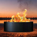 Solid Multi-Piece 3 pc Unpainted 12 in. Tall 30 in. Diameter Outdoor Fire Ring with Fire Poker - 30 x 30 x