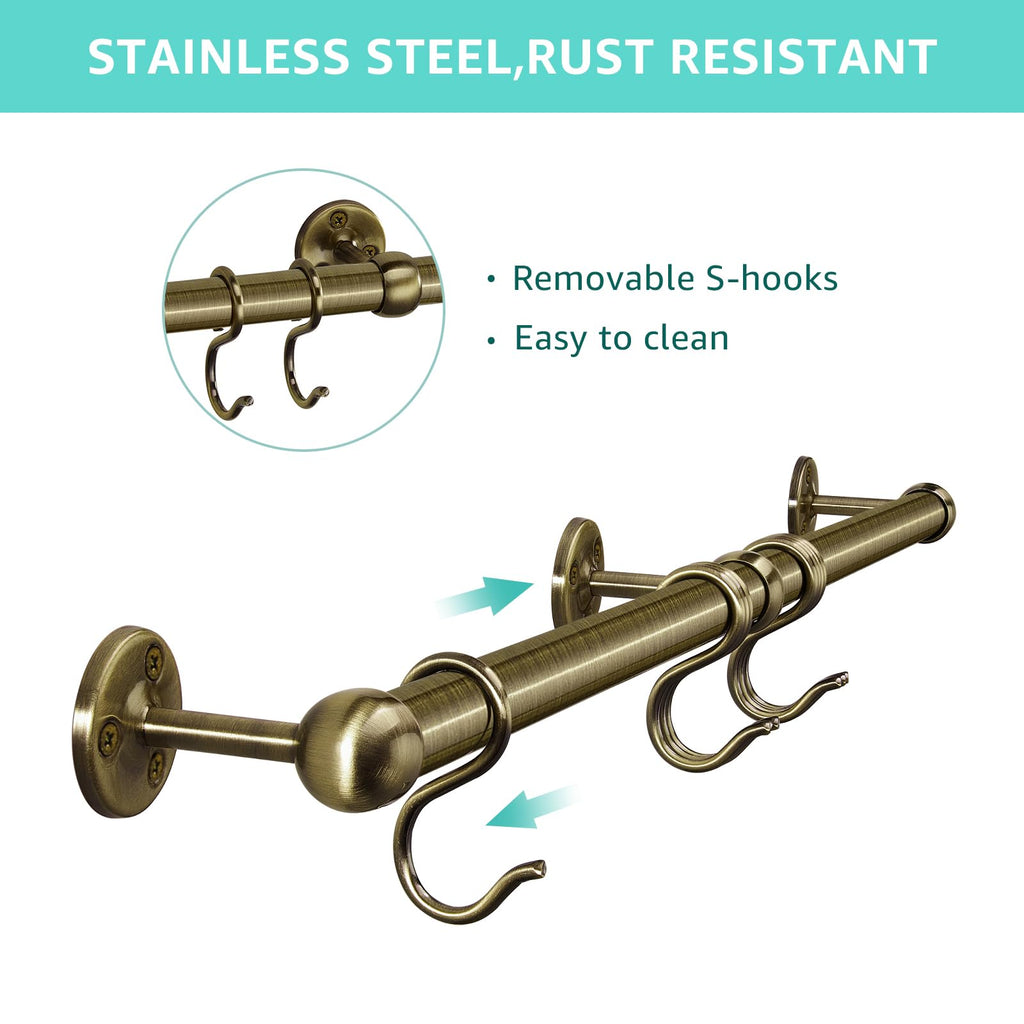 Stainless Steel Hanging Pot Rack Hanger: 23.7 Inch Pot and Pan Hanger Wall Mounted Hanging Pot Bar Rack Heavy Duty