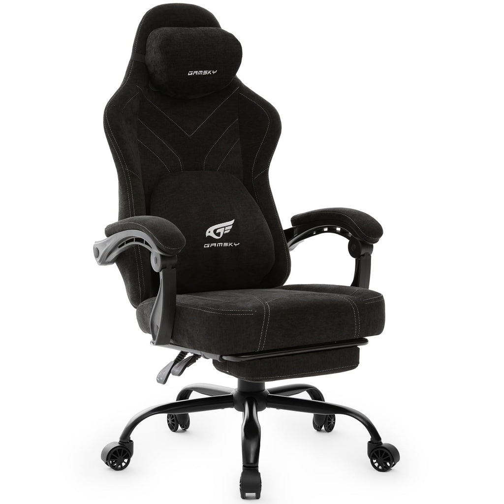 Ergonomic Gaming Chair for Adults - Comfortable Office Computer Chair with 20.5" Wide Seat, Adjustable Video Game