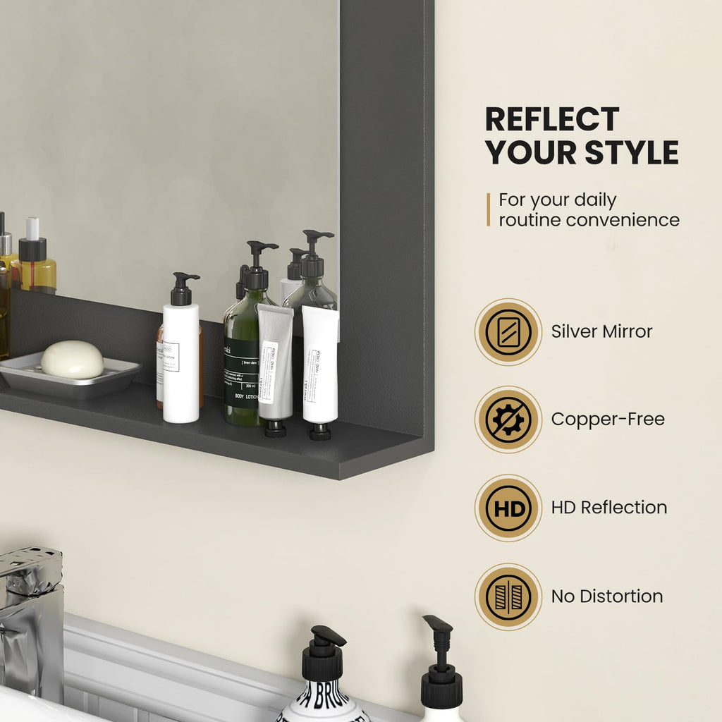Bathroom Mirror with Shelf