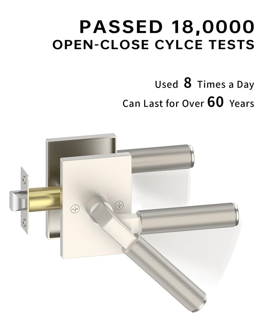 6 Pack Brushed Satin Nickel Passage Door Handles