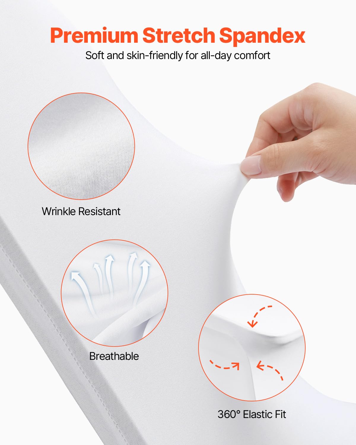 30 Pcs Stretch Spandex Folding Chair Covers Universal Fitted White