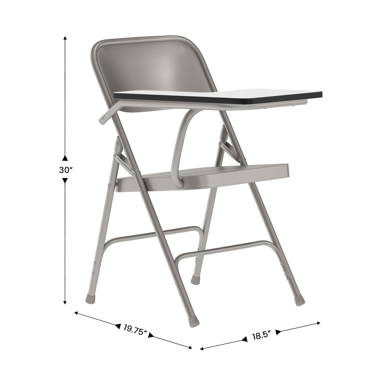 Steel Folding Chair with Right Handed Tablet Arm, 2-Pack