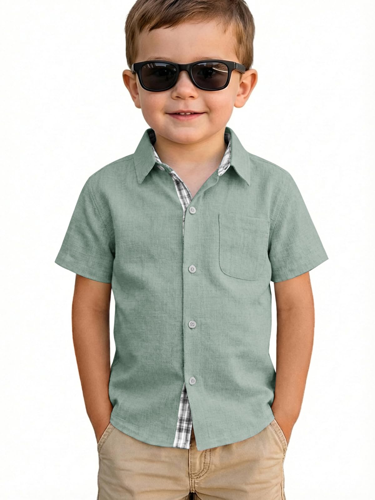 Toddler Baby Boy Short Sleeve Button Down Shirt Kid Dress Shirt