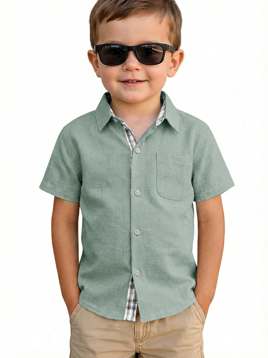 Toddler Baby Boy Short Sleeve Button Down Shirt Kid Dress Shirt