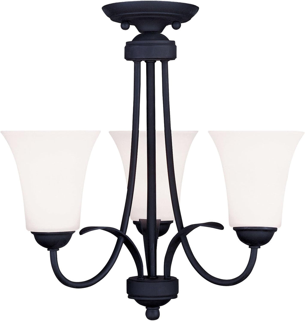 Ridgedale 3-Light Convertible Hanging Lantern/Ceiling Mount, Black