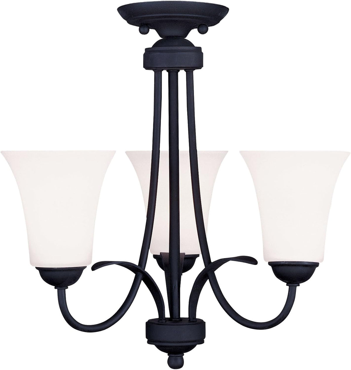 Ridgedale 3-Light Convertible Hanging Lantern/Ceiling Mount, Black