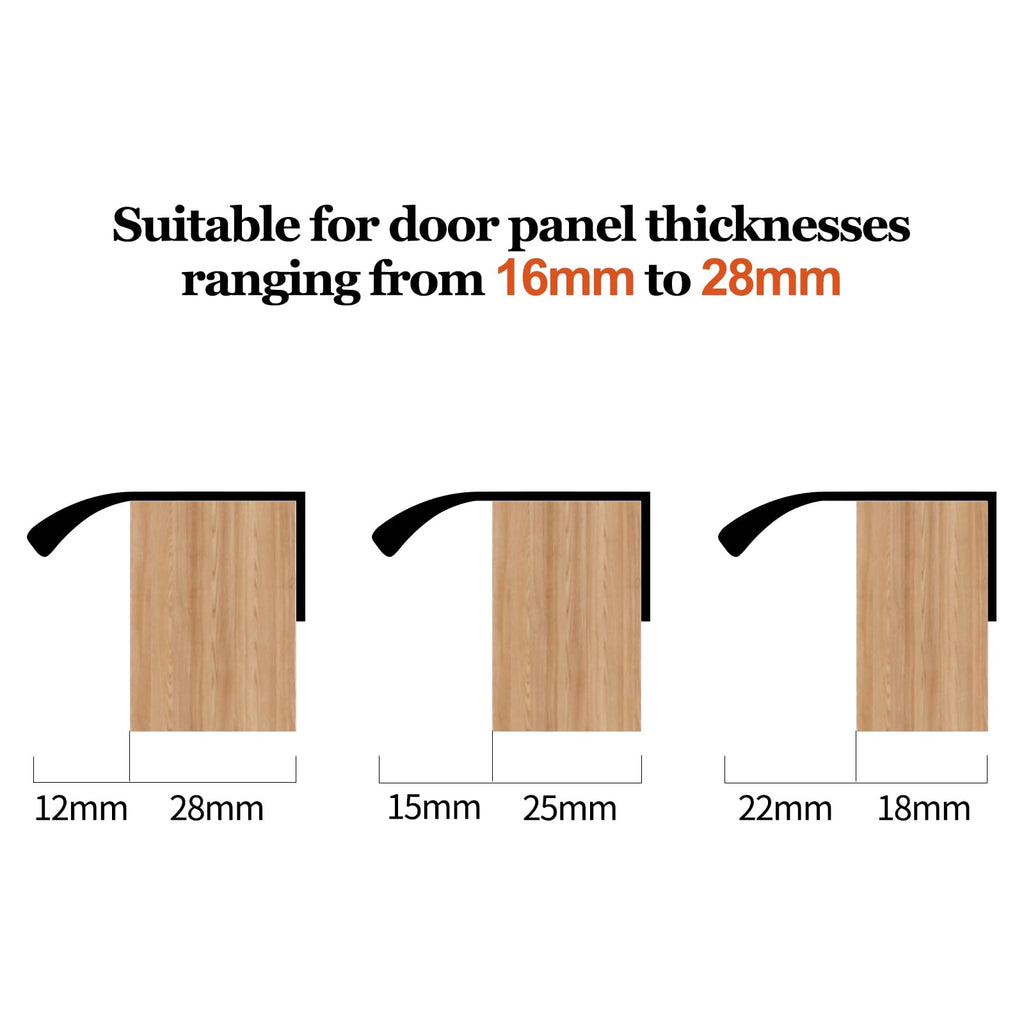 Finger Pulls for Cabinet Drawer Wardrobe(2, Black, 300mm/11.82inch)
