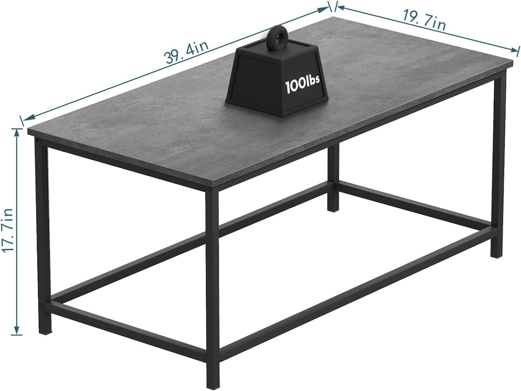 Small Coffee Table Modern Coffee Tables Open Design Rectangular Minimalist Center Table Home Office, Easy Assembly