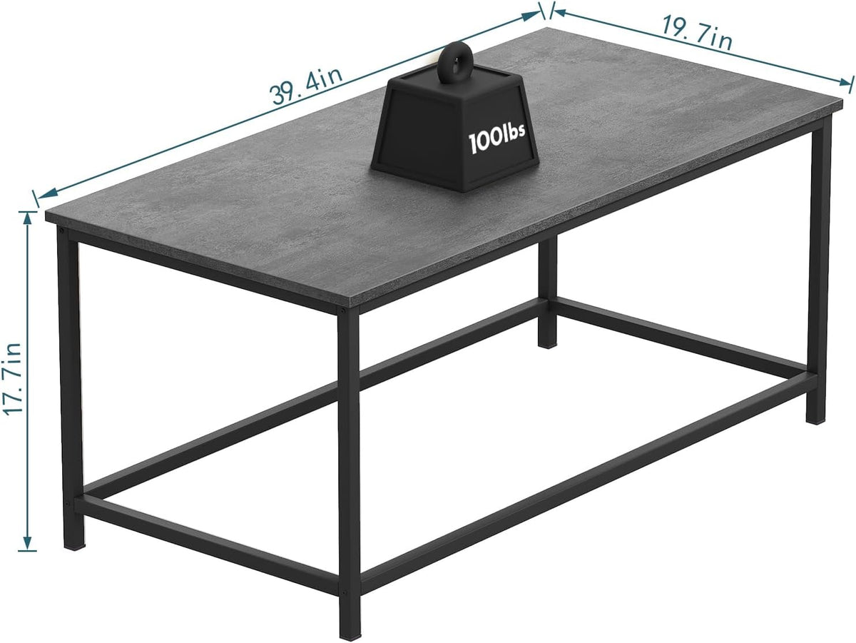 Small Coffee Table Modern Coffee Tables Open Design Rectangular Minimalist Center Table Home Office, Easy Assembly