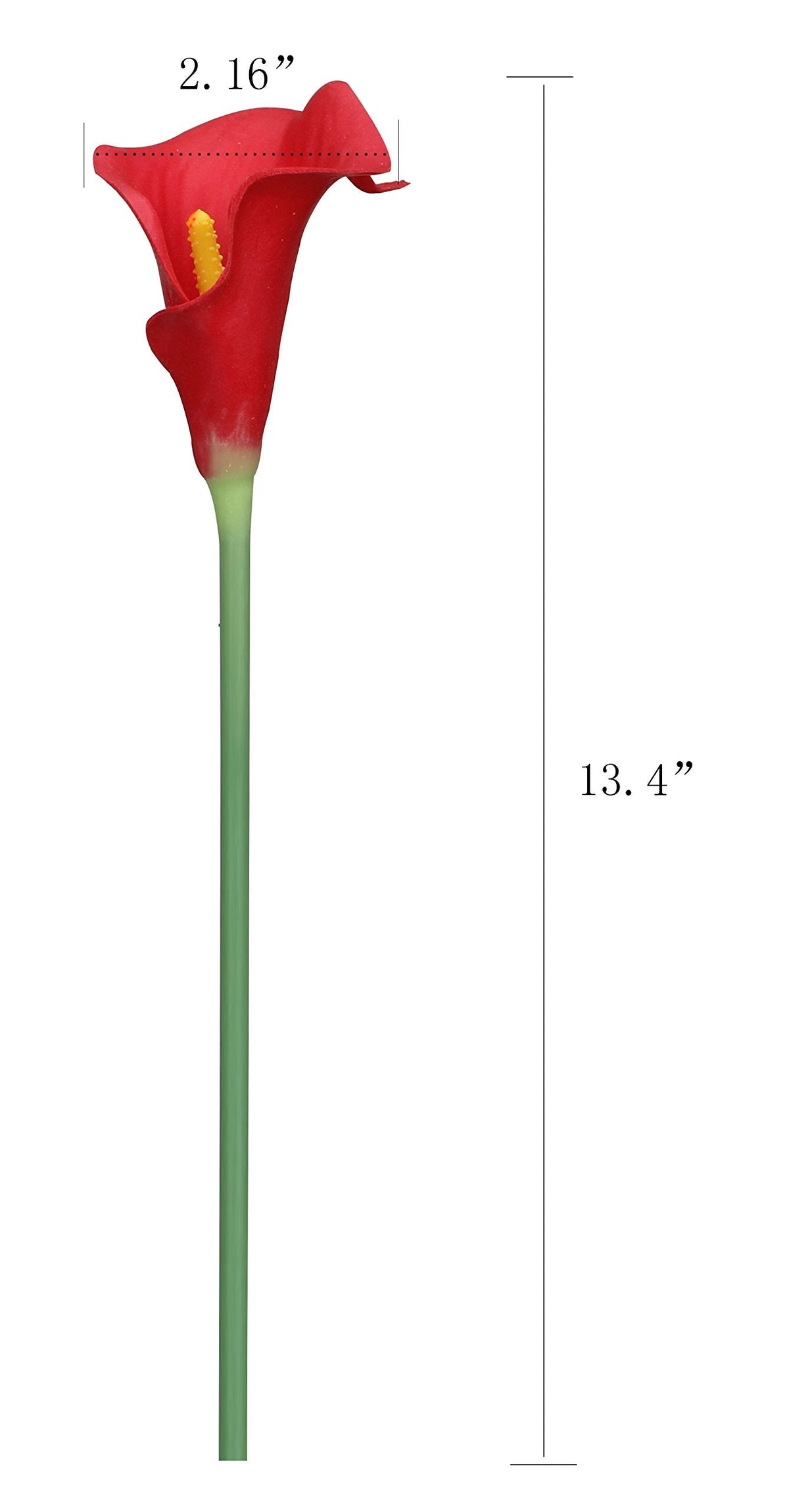20pcs Calla Lily Bridal Wedding Bouquet Lataex Real Touch Artificial Flower Home Party Decor (Red)