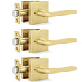 Brushed Gold Door Handles Interior, Privacy Bedroom - 3 Pack