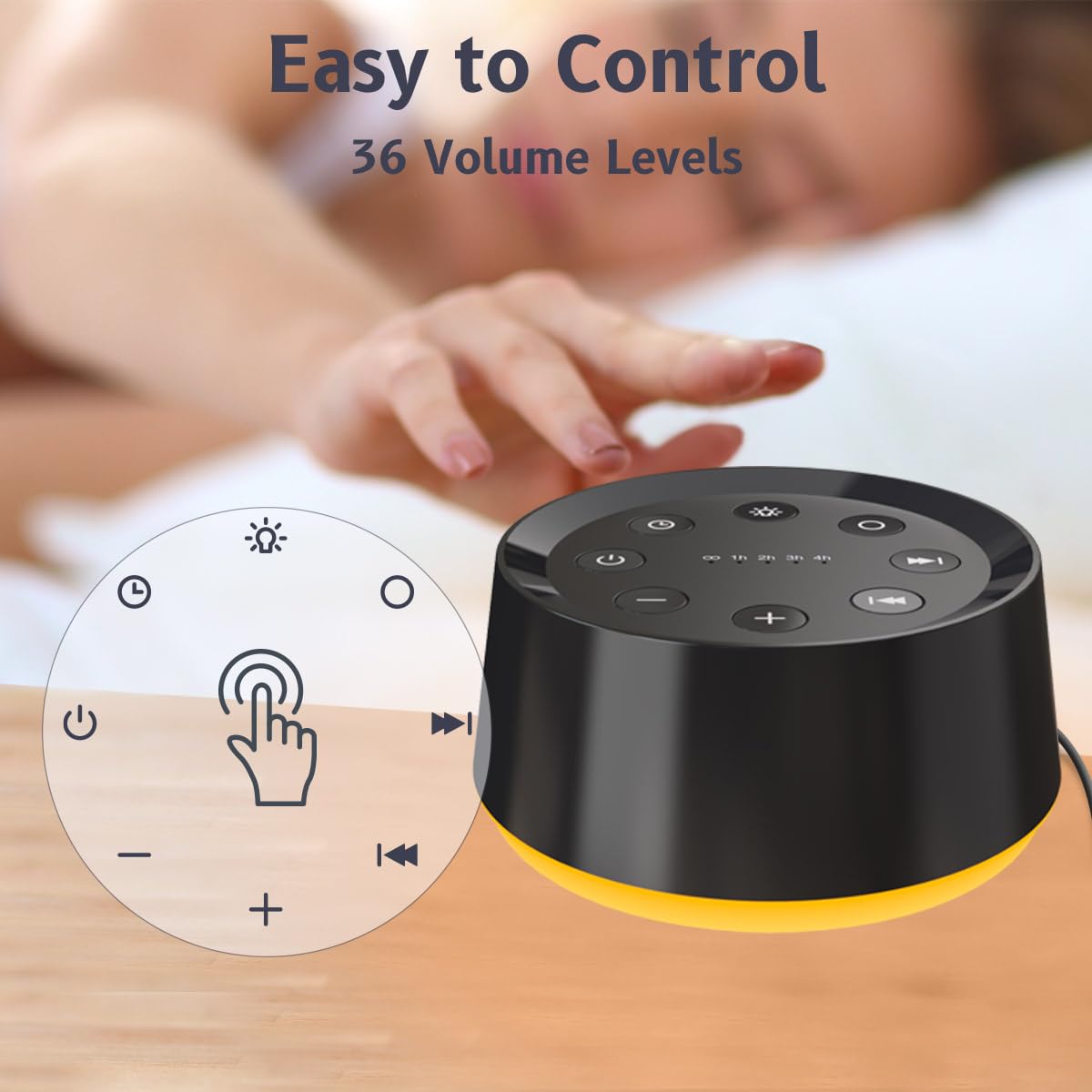 Brown Noise Sound Machine with 30 Sounds, 12 Colors Night Light White Noise Machine for Adults Baby Kids Sleep Machines