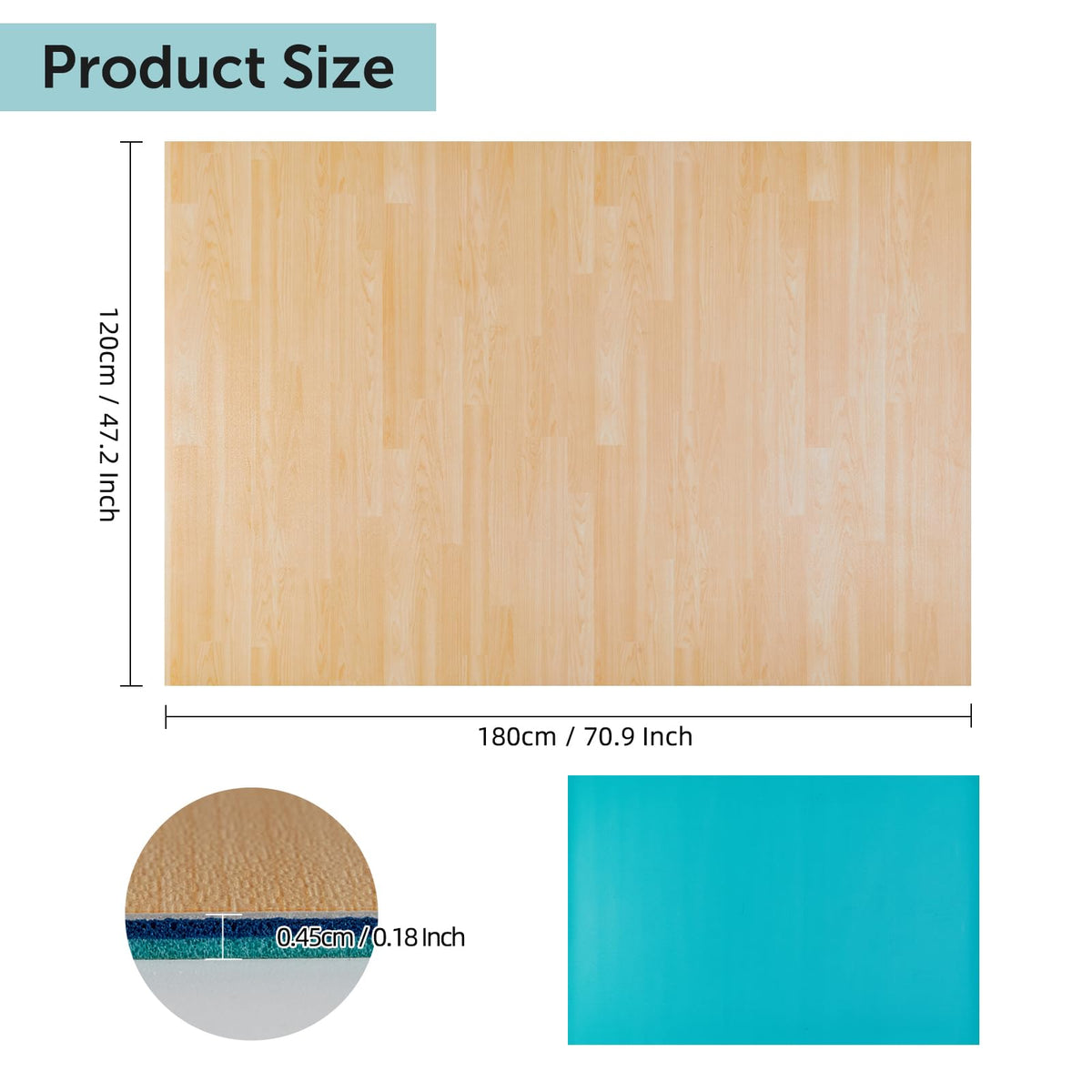 Marley Dance Floor, Portable PVC Dance Mat 4x6 Feet Non-Slip Shock