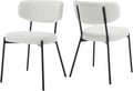 Boucle Dining Chairs Set of 2, Modern Mid-Century Upholstered Stylish Kitchen Chairs Sherpa Accent Diner Chairs