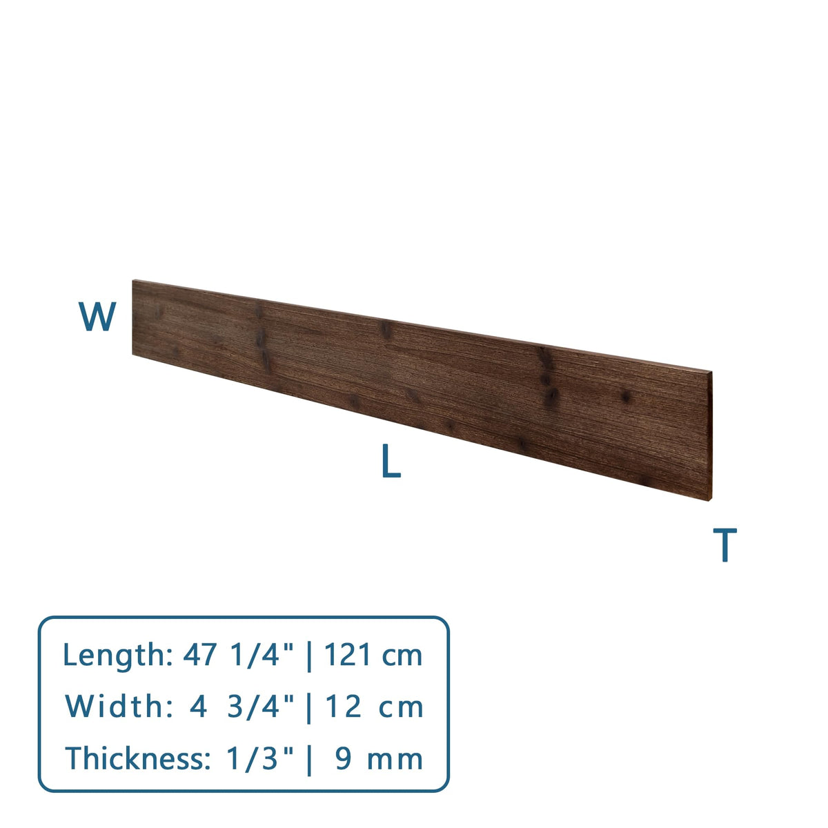 10-Pack Solid Pine Wall Planks, 47.25" x 4.75" Barn Wood Finish Rustic Real Wood Wall Panels for DIY Accent Walls &