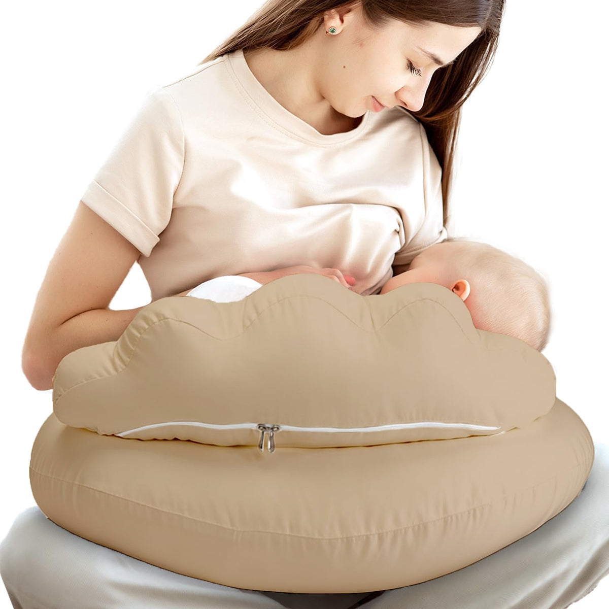 Nursing Pillow, Breastfeeding Pillows for Enhanced Safety & Comfort for Mom & Baby, Removable Polyester Cover