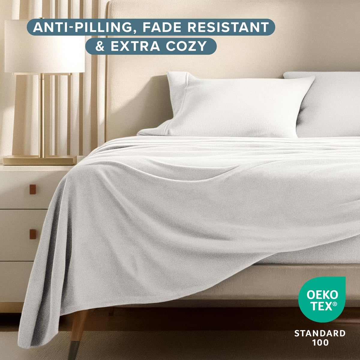Super Soft Fleece Sheet Set (Antique White)