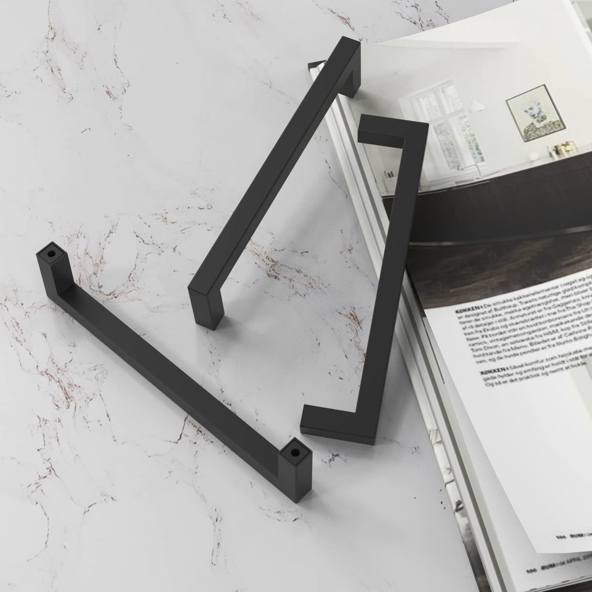 Matte Black 5 Inch Cabinet Handles, 30 Pack Cabinet Pulls