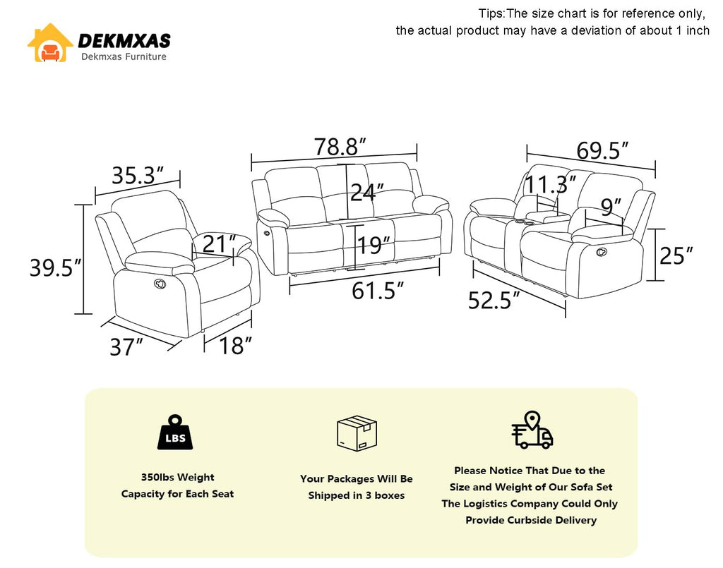 2PCS Manual Recliner Sofa Set Living Room Furniture Sets Bonded Leather Reclining Couch Set Modern Sofa and Loveseat