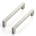 Brushed Nickel Square Cabinet Handles & Pulls 5 Inch 3 Pack