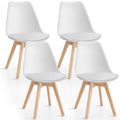 Inspired Saarinen Style Set of 4 Modern Dining Chairs, High Backrest Kitchen Chairs, Elegant Mid Century Side Chairs w/Padded Seat, Solid