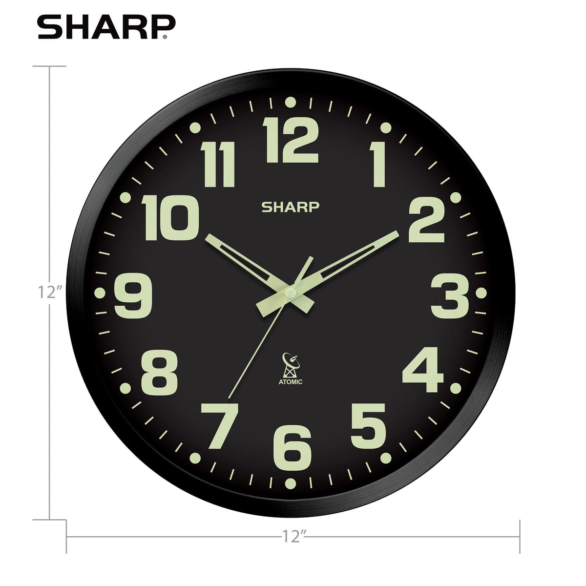 Inspired Nelson Style 12-Inch Atomic Wall Clock, Battery Operated, Glow in Dark