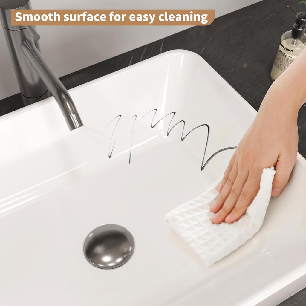 19"X15" Bathroom Vessel Sink Rectangular Above Counter White Porcelain Ceramic Modern Vanity Sink Rectangle Art Basin