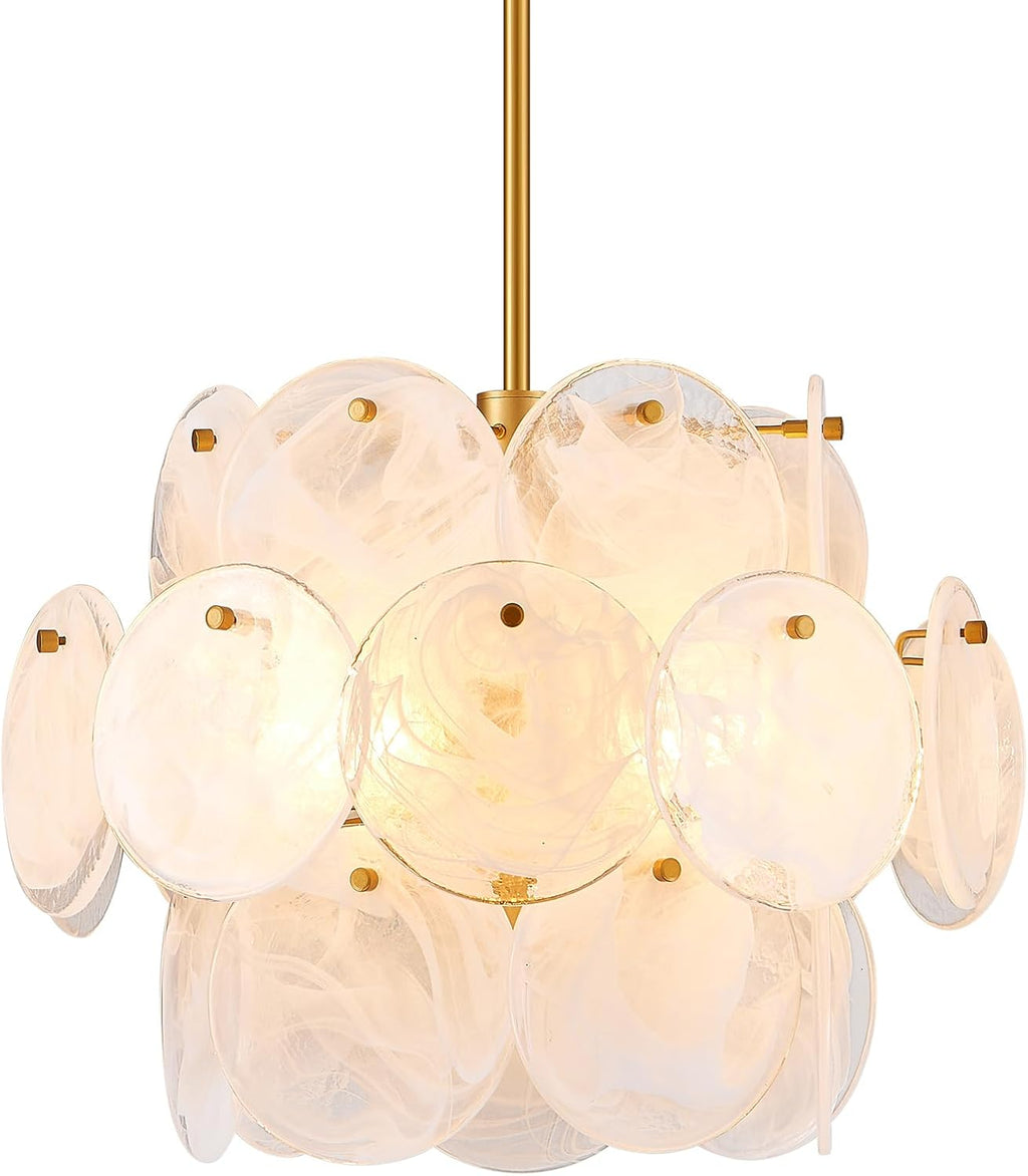 Gold Large Modern Glass Chandelier