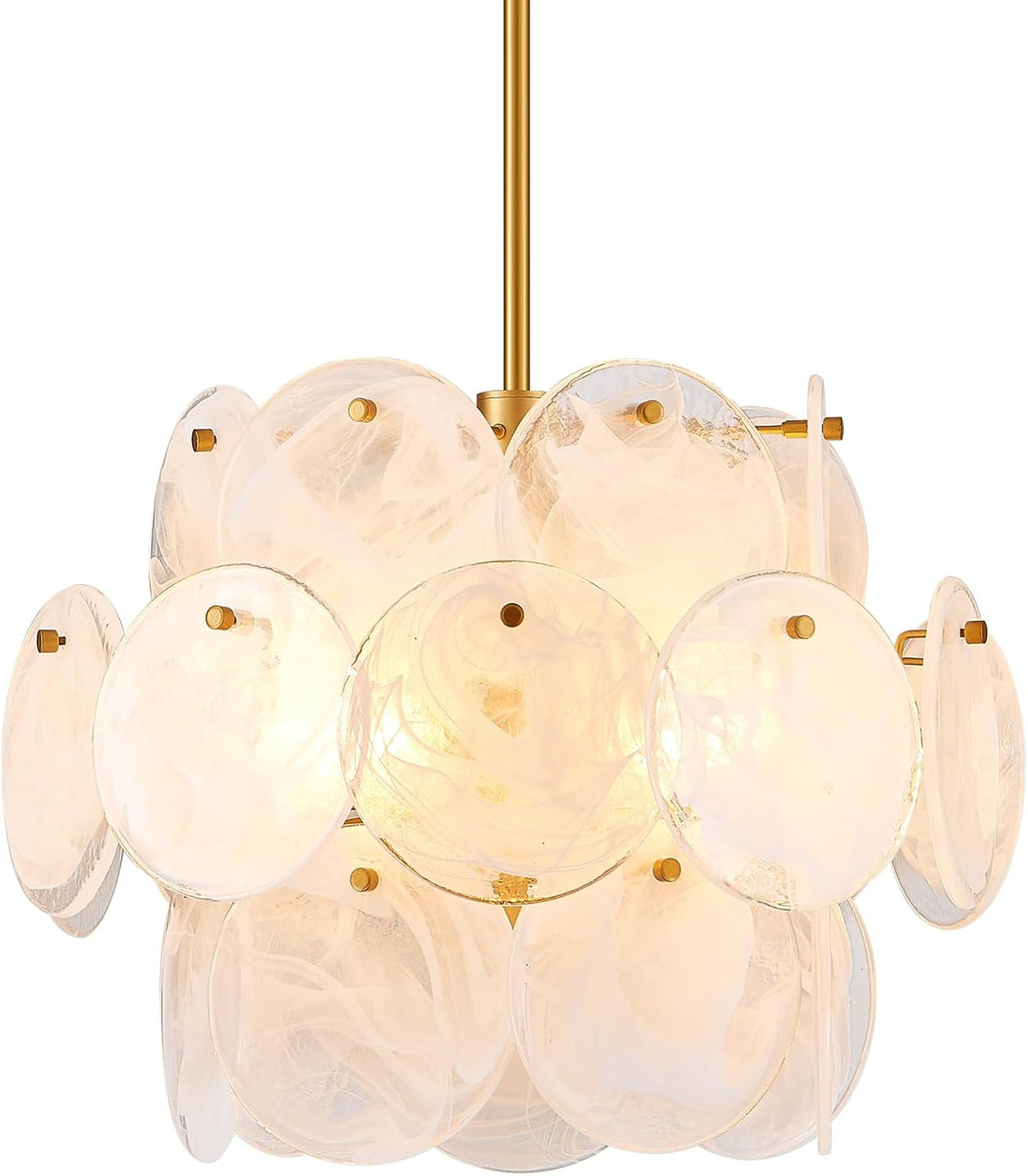 Gold Large Modern Glass Chandelier