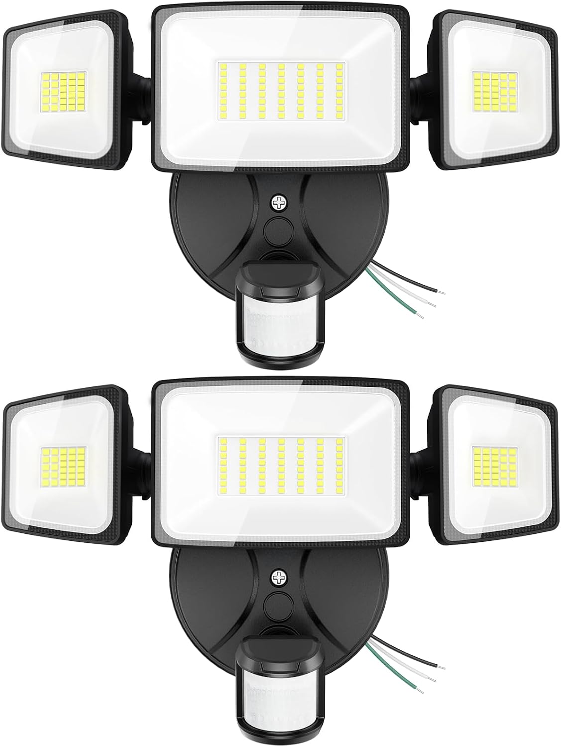 Motion Sensor Outdoor Lights, Hardwired Security Floodlights, Black | 7000LM 75W LED flood lights with movement