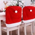 6PCS Christmas Chair Covers, Santa Claus Hat Slipcover Xmas Chair Back Cover for Christmas Dinning Room Decoration