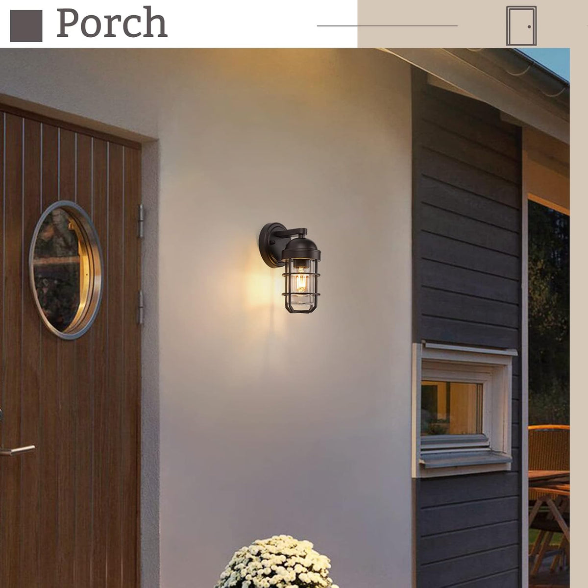 Farmhouse Outdoor Wall Light for House Porch, Vintage Exterior Wall Lantern