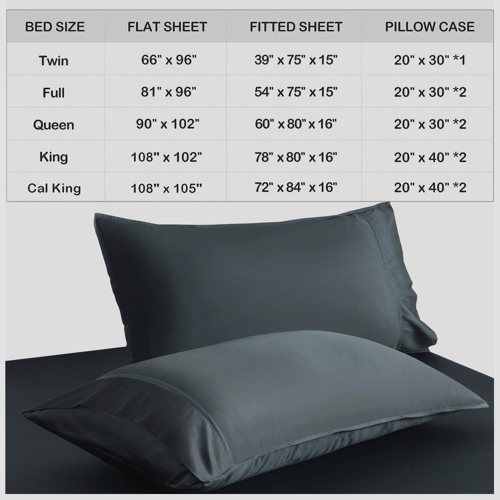 100% Viscose Derived from Bamboo Sheet Set, Deep Pocket 16", 400 Thread Count Cooling Sheets for Hot