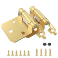 1/2" Overlay Cabinet Hinges, 10 Pack Self Closing Flush Mount Hinges with Door Bumper, Variable Decorative Hardware