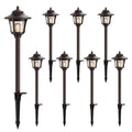 8 Pack 12V Low Voltage Landscape Path Lights, Replaceable Bulbs