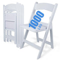 White 4 PCS Lightweight Resin Folding Chairs with Padding Unleash Comfort Foldable Chair and Durability