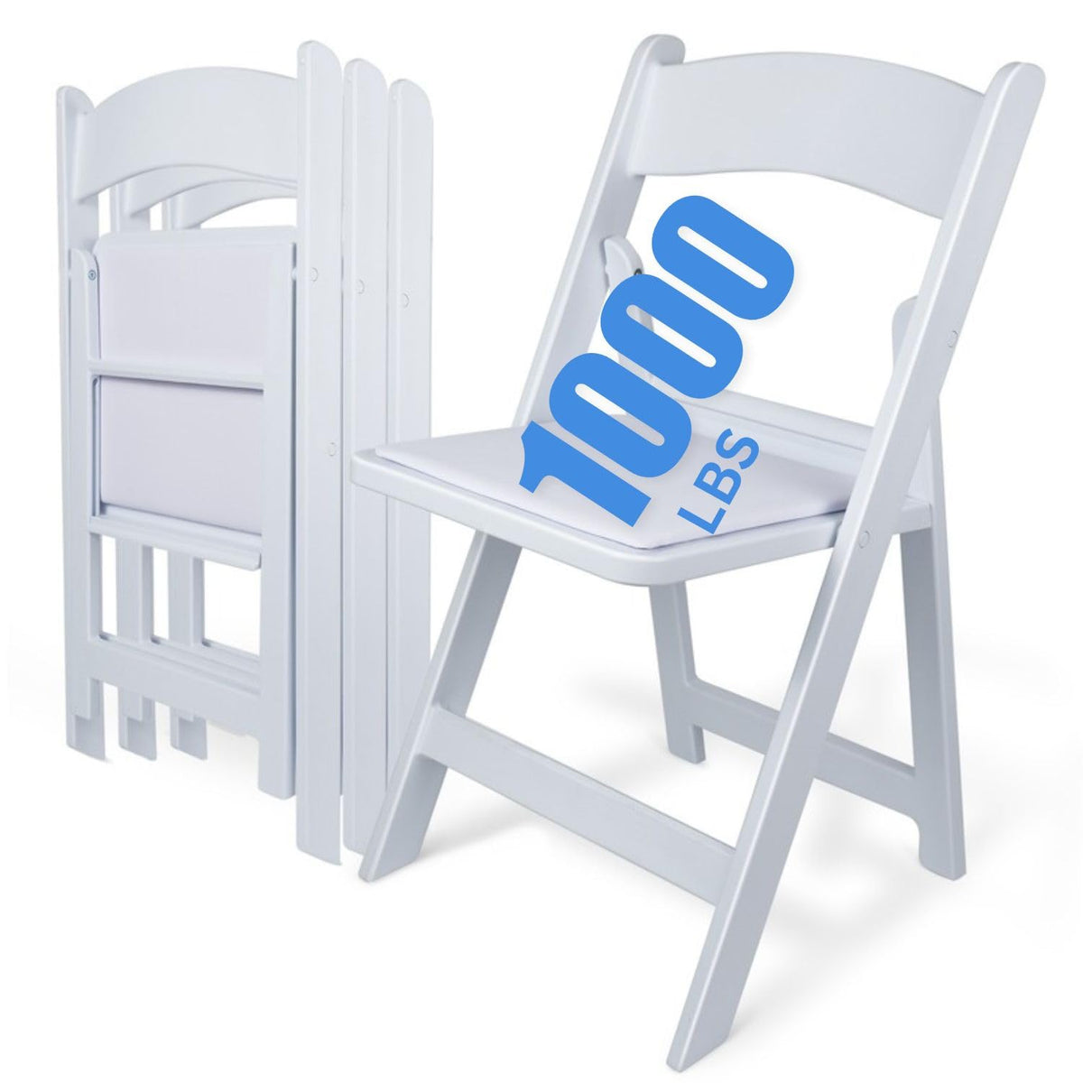 White 4 PCS Lightweight Resin Folding Chairs with Padding Unleash Comfort Foldable Chair and Durability
