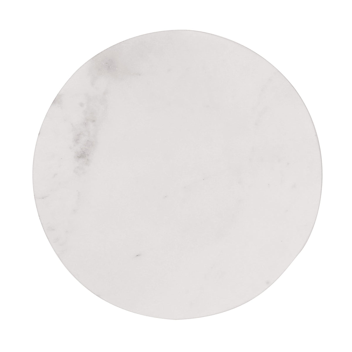 11‐Inch Round Marble Charcuterie and Cutting Board, White Finish